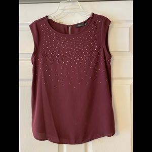 APT. 9 Burgundy Sequin Top